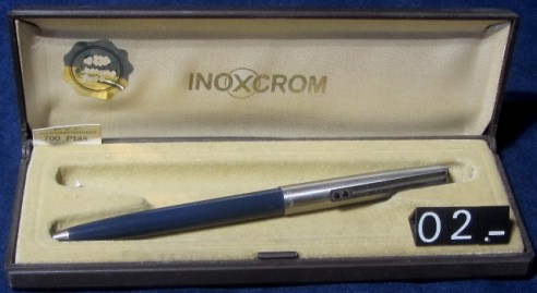 02 BOLIGRAFO INOXCROM AZUL MARINO